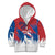 Serbia Christmas Kid Hoodie with Wolf Howling Moon Serbian Flag and Red Blue White Winter Forest Pattern Design - Wonder Print Shop
