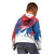 Serbia Christmas Kid Hoodie with Wolf Howling Moon Serbian Flag and Red Blue White Winter Forest Pattern Design - Wonder Print Shop