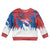 Serbia Christmas Kid Ugly Christmas Sweater with Wolf Howling Moon Serbian Flag and Red Blue White Winter Forest Pattern Design - Wonder Print Shop