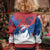 Serbia Christmas Kid Ugly Christmas Sweater with Wolf Howling Moon Serbian Flag and Red Blue White Winter Forest Pattern Design - Wonder Print Shop