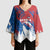 Serbia Christmas Kimono Sleeve Blouse with Wolf Howling Moon Serbian Flag and Red Blue White Winter Forest Pattern Design - Wonder Print Shop
