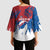 Serbia Christmas Kimono Sleeve Blouse with Wolf Howling Moon Serbian Flag and Red Blue White Winter Forest Pattern Design - Wonder Print Shop