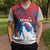 Serbia Christmas Knitted V-Neck Vest with Wolf Howling Moon Serbian Flag and Red Blue White Winter Forest Pattern Design - Wonder Print Shop