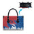 Serbia Christmas Leather Bag with Wolf Howling Moon Serbian Flag and Red Blue White Winter Forest Pattern Design - Wonder Print Shop