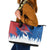 Serbia Christmas Leather Tote Bag with Wolf Howling Moon Serbian Flag and Red Blue White Winter Forest Pattern Design - Wonder Print Shop