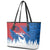 Serbia Christmas Leather Tote Bag with Wolf Howling Moon Serbian Flag and Red Blue White Winter Forest Pattern Design - Wonder Print Shop