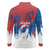 Serbia Christmas Long Sleeve Polo Shirt with Wolf Howling Moon Serbian Flag and Red Blue White Winter Forest Pattern Design - Wonder Print Shop