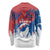 Serbia Christmas Long Sleeve Shirt with Wolf Howling Moon Serbian Flag and Red Blue White Winter Forest Pattern Design - Wonder Print Shop