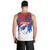 Serbia Christmas Men Tank Top with Wolf Howling Moon Serbian Flag and Red Blue White Winter Forest Pattern Design - Wonder Print Shop