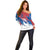 Serbia Christmas Off Shoulder Sweater with Wolf Howling Moon Serbian Flag and Red Blue White Winter Forest Pattern Design - Wonder Print Shop
