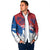 Serbia Christmas Padded Jacket with Wolf Howling Moon Serbian Flag and Red Blue White Winter Forest Pattern Design - Wonder Print Shop