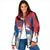 Serbia Christmas Padded Jacket with Wolf Howling Moon Serbian Flag and Red Blue White Winter Forest Pattern Design - Wonder Print Shop