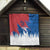 Serbia Christmas Quilt with Wolf Howling Moon Serbian Flag and Red Blue White Winter Forest Pattern Design - Wonder Print Shop