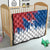 Serbia Christmas Quilt with Wolf Howling Moon Serbian Flag and Red Blue White Winter Forest Pattern Design - Wonder Print Shop