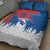 Serbia Christmas Quilt Bed Set with Wolf Howling Moon Serbian Flag and Red Blue White Winter Forest Pattern Design - Wonder Print Shop