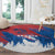 Serbia Christmas Round Carpet with Wolf Howling Moon Serbian Flag and Red Blue White Winter Forest Pattern Design - Wonder Print Shop