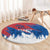 Serbia Christmas Round Carpet with Wolf Howling Moon Serbian Flag and Red Blue White Winter Forest Pattern Design - Wonder Print Shop