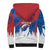 Serbia Christmas Sherpa Hoodie with Wolf Howling Moon Serbian Flag and Red Blue White Winter Forest Pattern Design - Wonder Print Shop