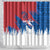 Serbia Christmas Shower Curtain with Wolf Howling Moon Serbian Flag and Red Blue White Winter Forest Pattern Design - Wonder Print Shop