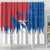 Serbia Christmas Shower Curtain with Wolf Howling Moon Serbian Flag and Red Blue White Winter Forest Pattern Design - Wonder Print Shop
