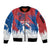 Serbia Christmas Sleeve Zip Bomber Jacket with Wolf Howling Moon Serbian Flag and Red Blue White Winter Forest Pattern Design - Wonder Print Shop