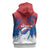 Serbia Christmas Sleeveless Zip Hoodie with Wolf Howling Moon Serbian Flag and Red Blue White Winter Forest Pattern Design - Wonder Print Shop