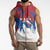 Serbia Christmas Sleeveless Zip Hoodie with Wolf Howling Moon Serbian Flag and Red Blue White Winter Forest Pattern Design - Wonder Print Shop