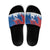 Serbia Christmas Slide Sandals with Wolf Howling Moon Serbian Flag and Red Blue White Winter Forest Pattern Design - Wonder Print Shop