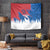 Serbia Christmas Tapestry with Wolf Howling Moon Serbian Flag and Red Blue White Winter Forest Pattern Design - Wonder Print Shop