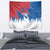 Serbia Christmas Tapestry with Wolf Howling Moon Serbian Flag and Red Blue White Winter Forest Pattern Design - Wonder Print Shop