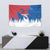 Serbia Christmas Tapestry with Wolf Howling Moon Serbian Flag and Red Blue White Winter Forest Pattern Design - Wonder Print Shop