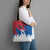 Serbia Christmas Tote Bag with Wolf Howling Moon Serbian Flag and Red Blue White Winter Forest Pattern Design - Wonder Print Shop