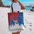 Serbia Christmas Tote Bag with Wolf Howling Moon Serbian Flag and Red Blue White Winter Forest Pattern Design - Wonder Print Shop