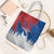 Serbia Christmas Tote Bag with Wolf Howling Moon Serbian Flag and Red Blue White Winter Forest Pattern Design - Wonder Print Shop