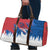 Serbia Christmas Travel Bag with Wolf Howling Moon Serbian Flag and Red Blue White Winter Forest Pattern Design - Wonder Print Shop