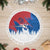 Serbia Christmas Tree Skirt with Wolf Howling Moon Serbian Flag and Red Blue White Winter Forest Pattern Design - Wonder Print Shop