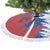 Serbia Christmas Tree Skirt with Wolf Howling Moon Serbian Flag and Red Blue White Winter Forest Pattern Design - Wonder Print Shop