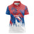 Serbia Christmas Women Polo Shirt with Wolf Howling Moon Serbian Flag and Red Blue White Winter Forest Pattern Design - Wonder Print Shop