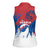 Serbia Christmas Women Sleeveless Polo Shirt with Wolf Howling Moon Serbian Flag and Red Blue White Winter Forest Pattern Design - Wonder Print Shop