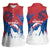 Serbia Christmas Women Sleeveless Polo Shirt with Wolf Howling Moon Serbian Flag and Red Blue White Winter Forest Pattern Design - Wonder Print Shop
