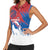 Serbia Christmas Women Sleeveless Polo Shirt with Wolf Howling Moon Serbian Flag and Red Blue White Winter Forest Pattern Design - Wonder Print Shop