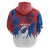 Serbia Christmas Zip Hoodie with Wolf Howling Moon Serbian Flag and Red Blue White Winter Forest Pattern Design - Wonder Print Shop