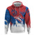 Serbia Christmas Zip Hoodie with Wolf Howling Moon Serbian Flag and Red Blue White Winter Forest Pattern Design - Wonder Print Shop