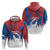Serbia Christmas Zip Hoodie with Wolf Howling Moon Serbian Flag and Red Blue White Winter Forest Pattern Design - Wonder Print Shop