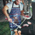 Serbia Christmas Apron with Traditional Santa Eagle Serbian Coat of Arms and Blue Red White Folk Pattern Design - Wonder Print Shop