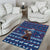 Serbia Christmas Area Rug with Traditional Santa Eagle Serbian Coat of Arms and Blue Red White Folk Pattern Design - Wonder Print Shop