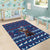 Serbia Christmas Area Rug with Traditional Santa Eagle Serbian Coat of Arms and Blue Red White Folk Pattern Design - Wonder Print Shop