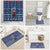 Serbia Christmas Bathroom Set with Traditional Santa Eagle Serbian Coat of Arms and Blue Red White Folk Pattern Design - Wonder Print Shop