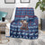 Serbia Christmas Blanket with Traditional Santa Eagle Serbian Coat of Arms and Blue Red White Folk Pattern Design - Wonder Print Shop