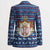 Serbia Christmas Blazer with Traditional Santa Eagle Serbian Coat of Arms and Blue Red White Folk Pattern Design - Wonder Print Shop